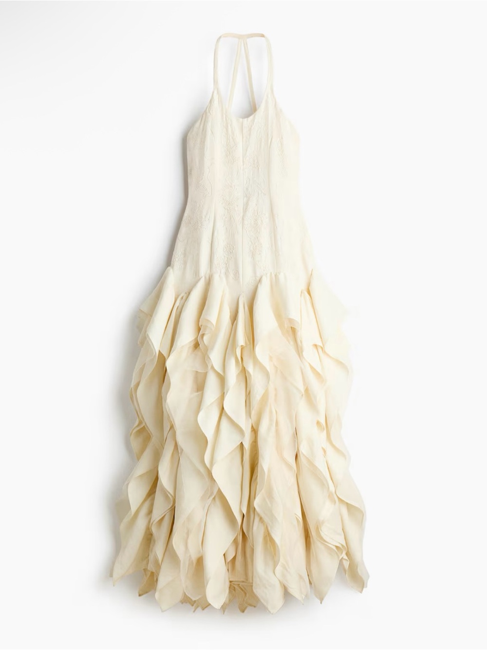 H&M STUDIO
NWT CREAM RUFFLED EMBROIDERED DRESS, PRICE FIRM. - Picture 2 of 13